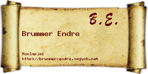 Brummer Endre névjegykártya